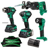 Metabo HPT Kit combo 4 pièces 18 V MultiVolt™ (2 × 2,0 Ah) | Metabo HPT KC18DEX4 KC18DEX4