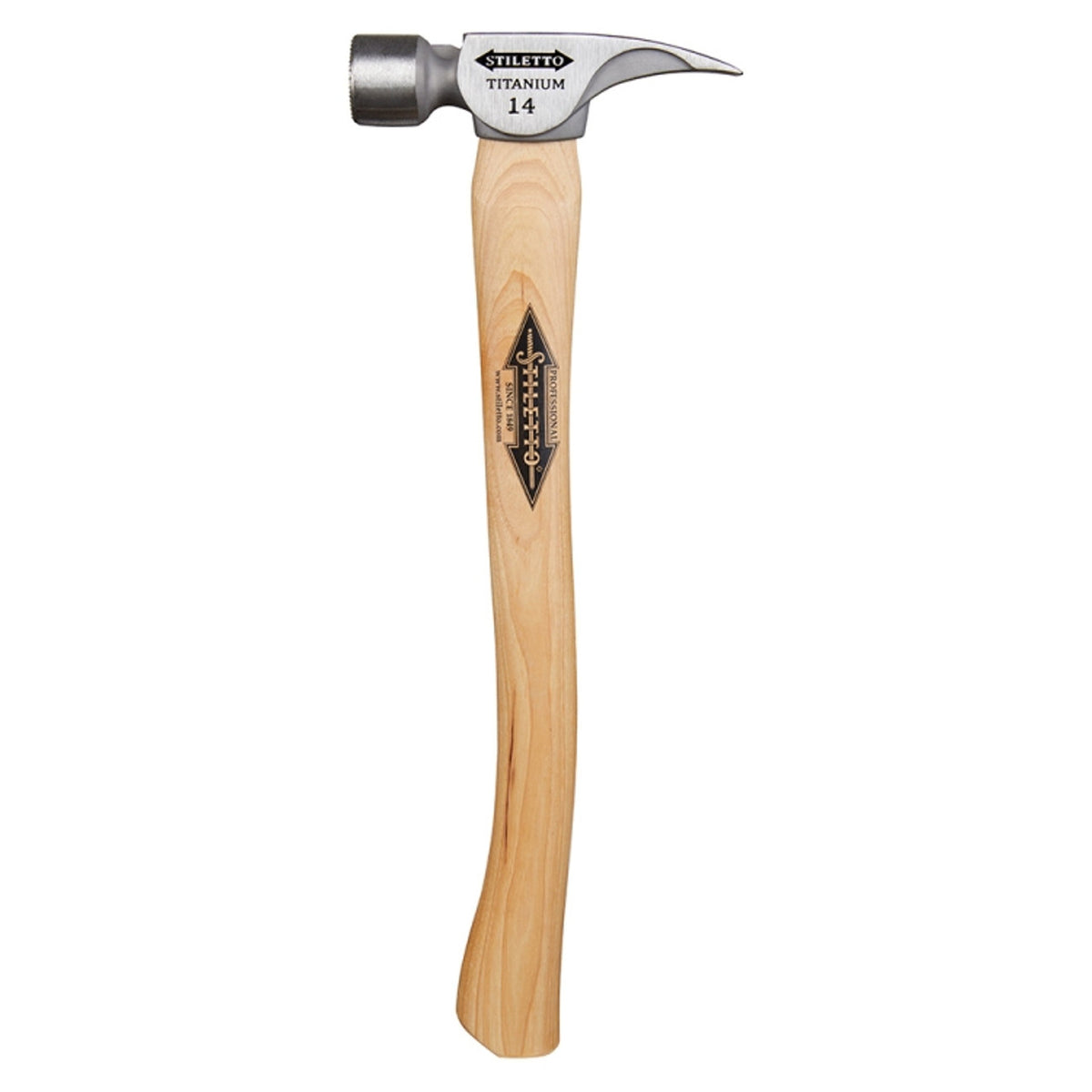 Stiletto Titanium Milled Face Hammer with 16 in. Curved Hickory Handle TI14MC