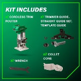 Metabo HPT Défonceuse de finition sans fil 18V (corps d'outil uniquement) | Metabo HPT M1808DAQ4 M1808DAQ4