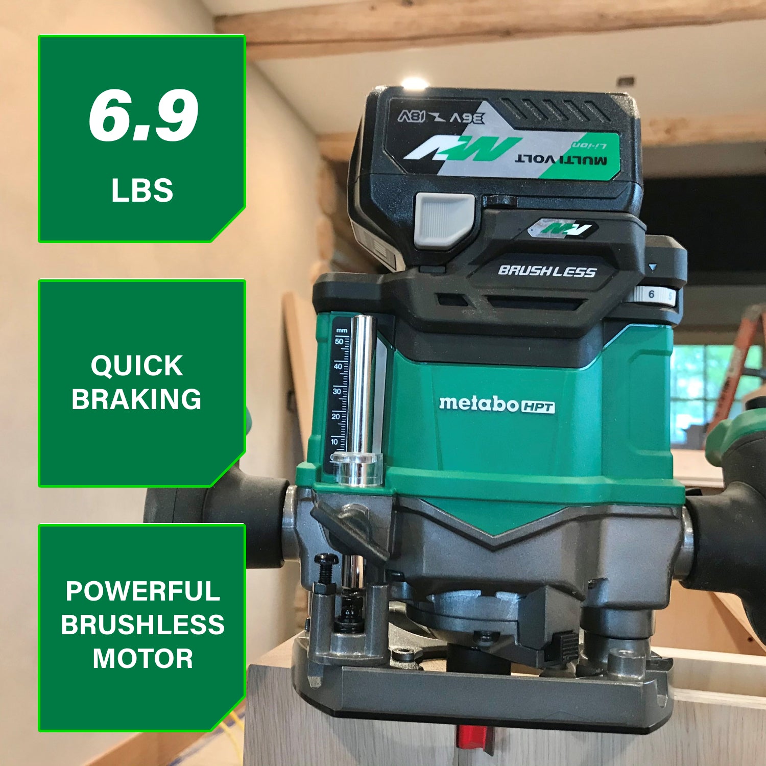 Metabo HPT Défonceuse plongeante à vitesse variable sans fil 36V (Corps d'outil uniquement) | Metabo HPT M3612DAQ4 M3612DAQ4