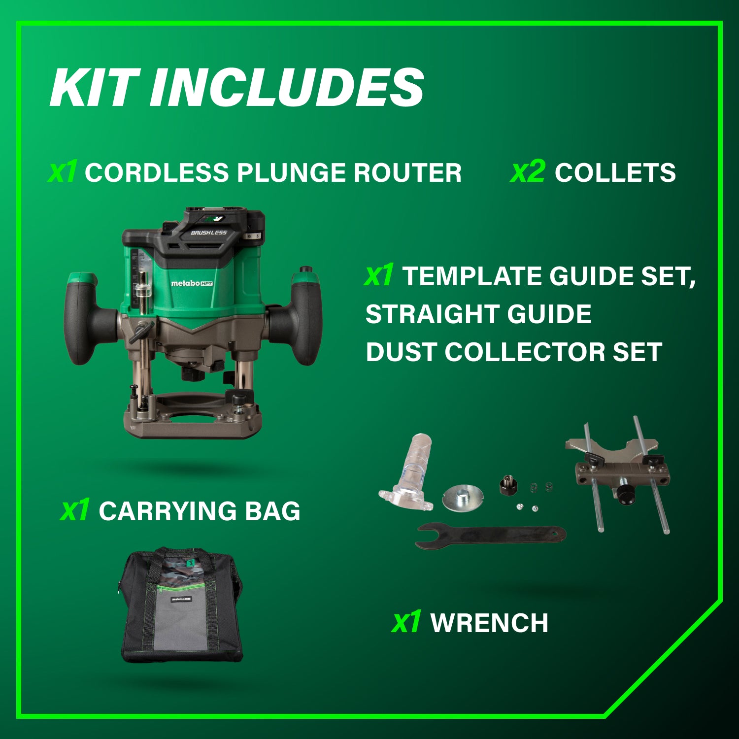Metabo HPT Défonceuse plongeante à vitesse variable sans fil 36V (Corps d'outil uniquement) | Metabo HPT M3612DAQ4 M3612DAQ4