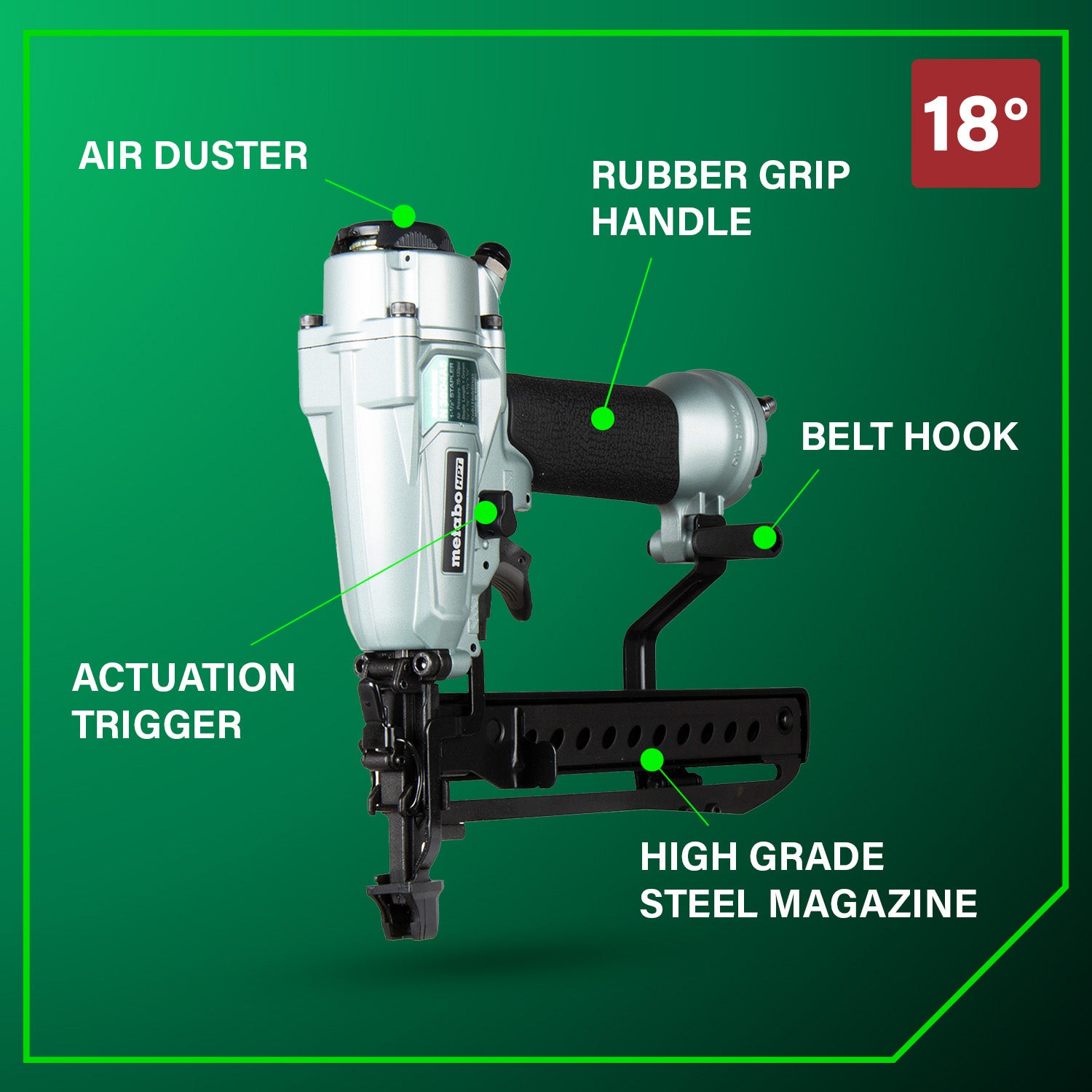 Metabo Agrafeuse de finition couronne étroite 18 gauge PRO | Metabo HPT N3804A5 N3804A5