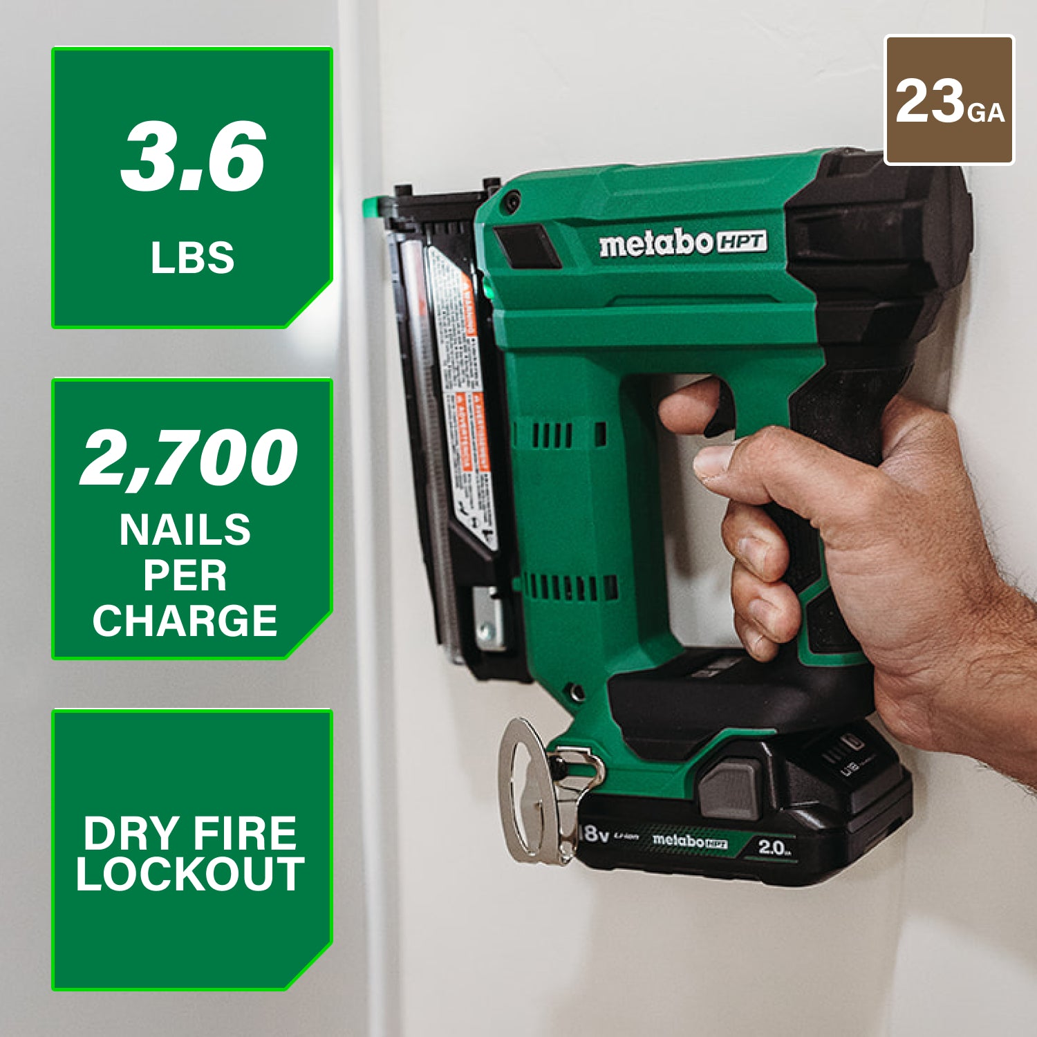 Metabo HPT Cloueuse à tête fine 23‑Gauge 18V MultiVolt™ (1×2,0 Ah) | Metabo HPT NP1835DA NP1835DA