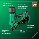 Metabo HPT Cloueuse à bande papier 30° 3‑1/2" 18 V MultiVolt sans fil (1×4,0 Ah) | Metabo HPT NR1890DCA NR1890DCA