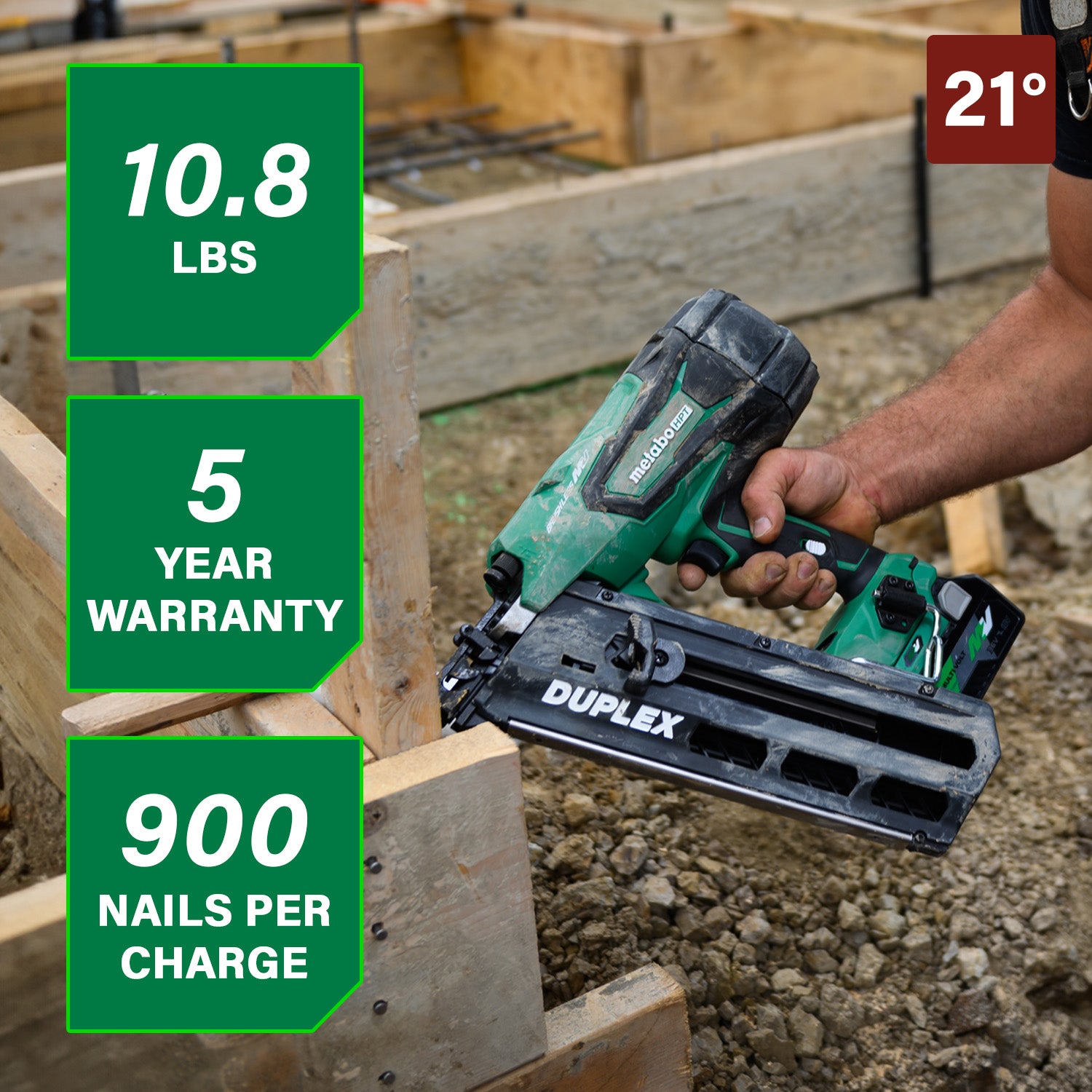 Metabo Cloueur Formateur 36 V 3-1/2 po | Metabo HPT NR3675DD NR3675DD
