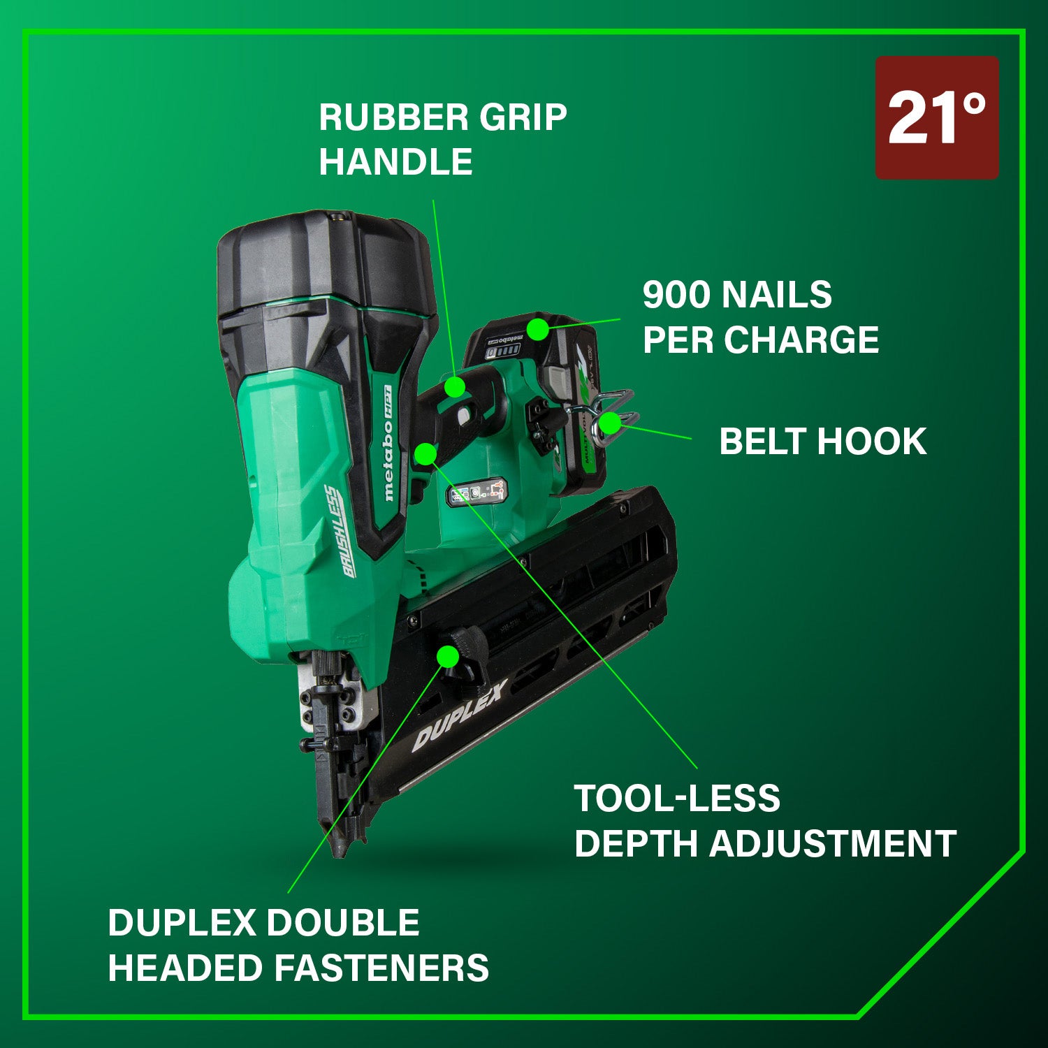 Metabo Cloueur Formateur 36 V 3-1/2 po | Metabo HPT NR3675DD NR3675DD