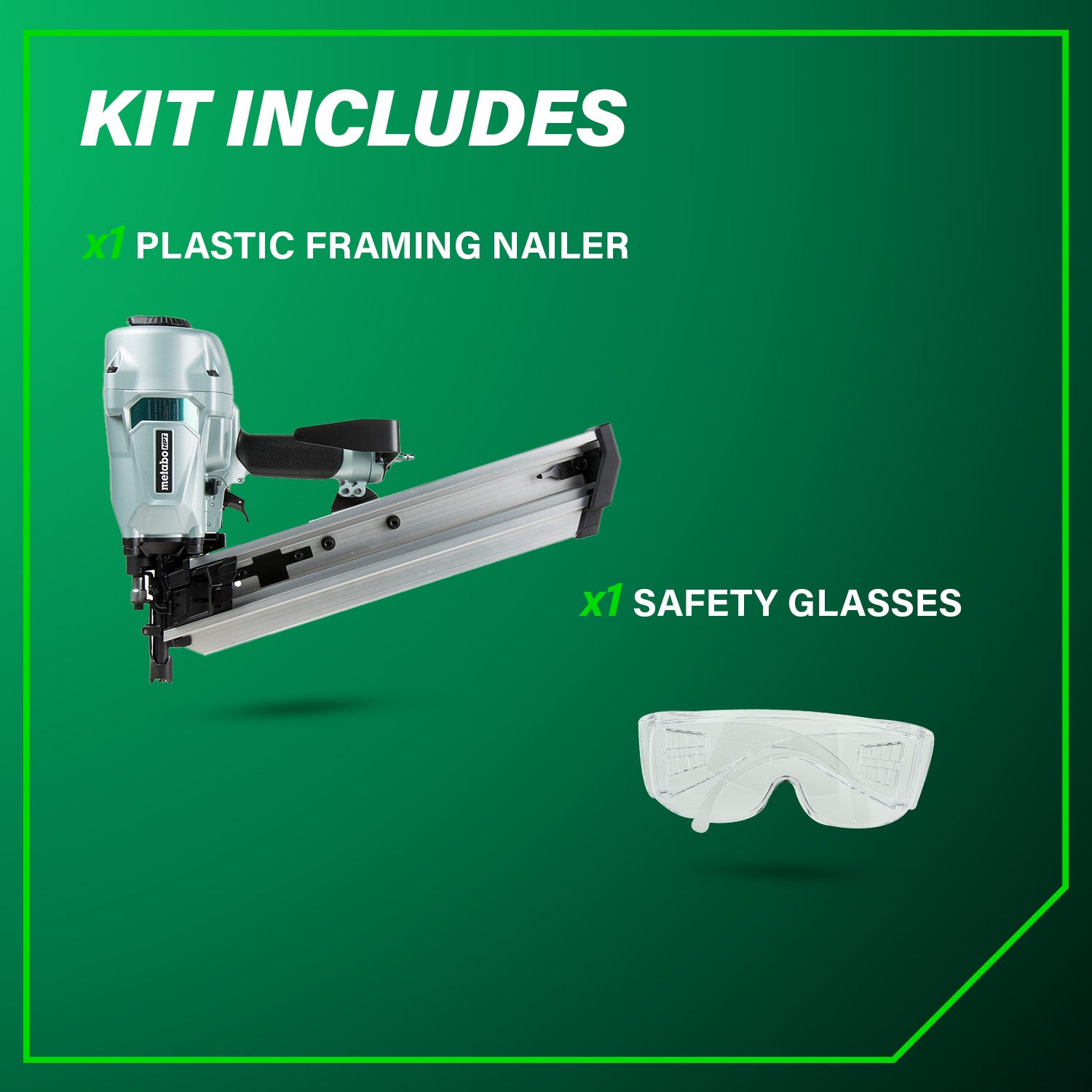 Metabo HPT 21 Degree 3-1/2 Inch Plastic Collated Framing Nailer NR90AC5