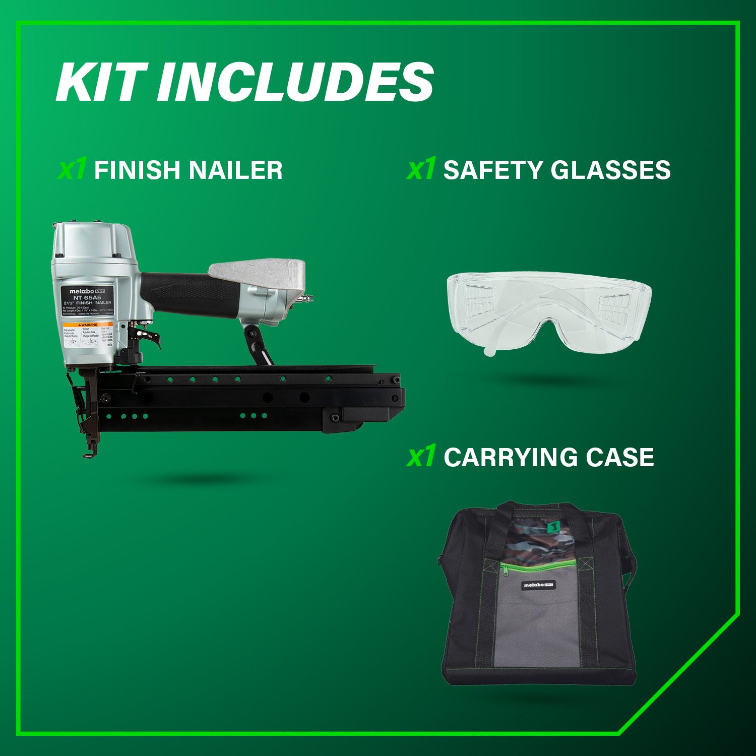 Metabo HPT 2-1/2 Inch 16 Gauge Pro Finish Nailer NT65A5