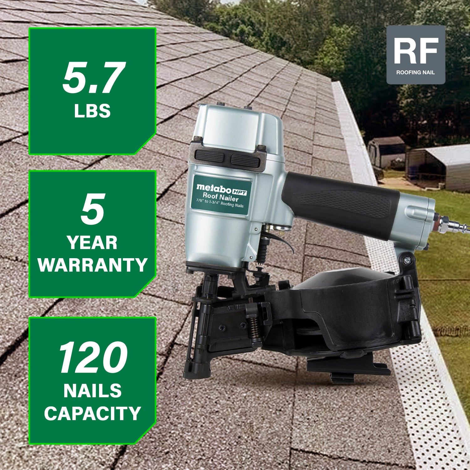 Metabo HPT Cloueuse à bande 1‑3/4 pouce pour toiture | Metabo HPT NV45AB2 NV45AB2