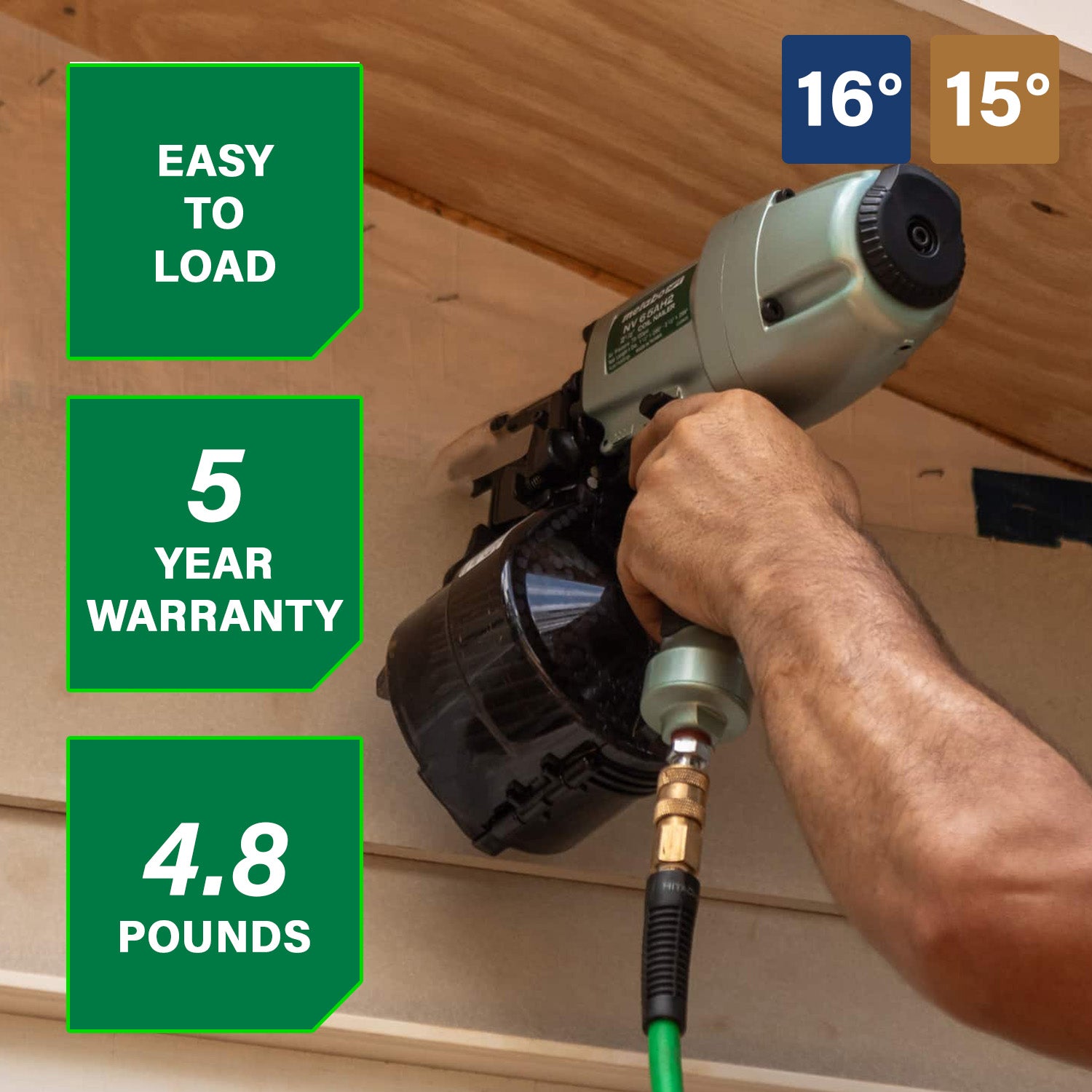 Metabo HPT Cloueuse à bande coil 2‑1/2 pouce pour bardage | Metabo HPT NV65AH2 NV65AH2