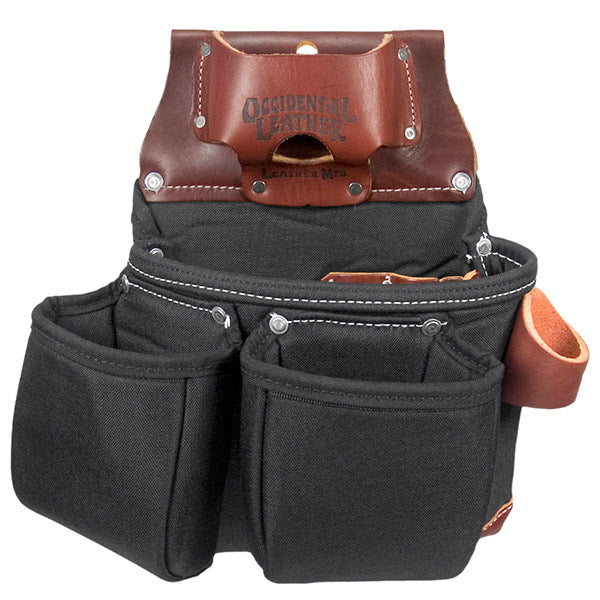 Occidental Leather Sac à outils OxyLights™ à 3 compartiments avec porte-ruban adhésif Noir