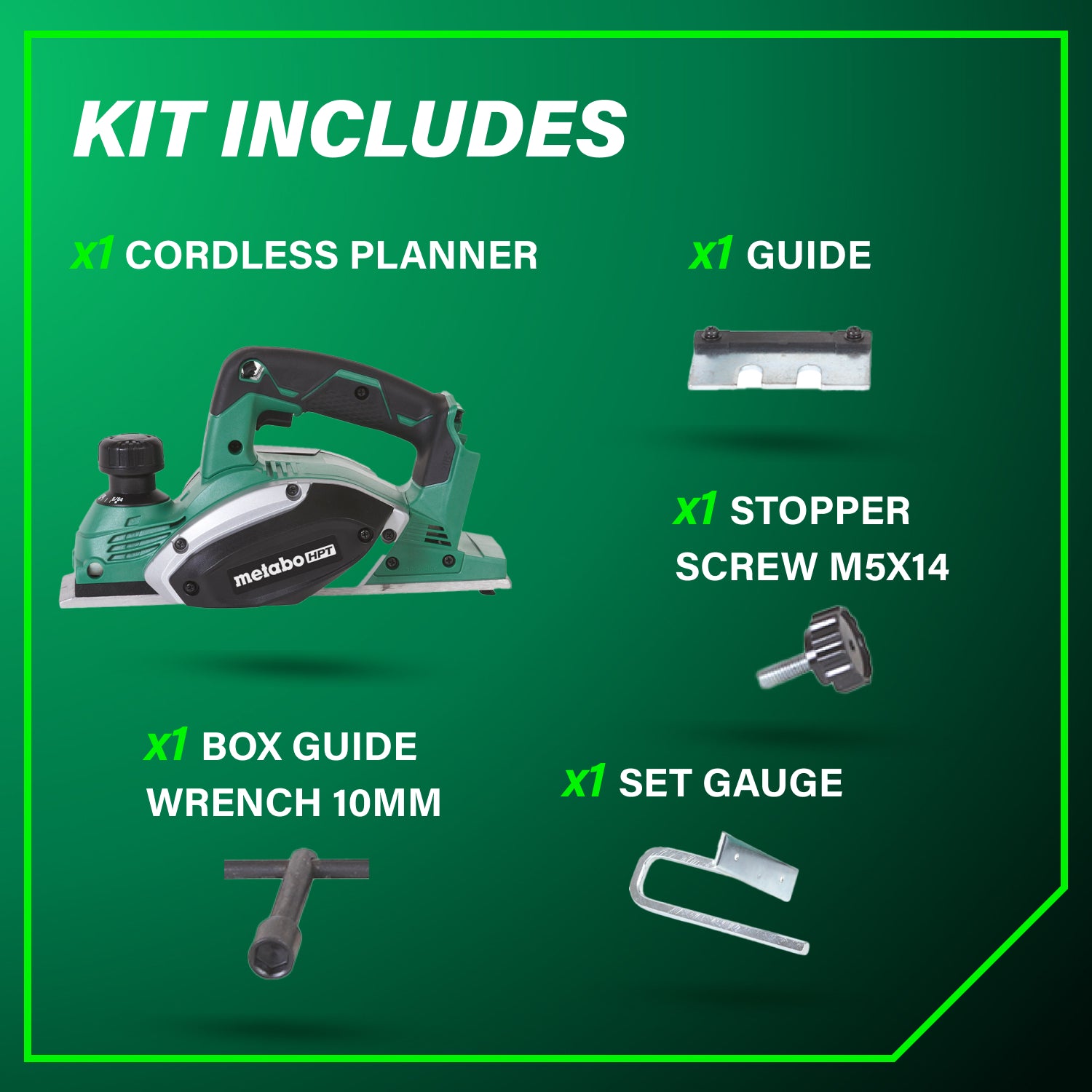 Metabo HPT Raboteuse sans fil 18 V 3‑1/4 pouce (corps d'outil uniquement) | Metabo HPT P18DSLQ4 P18DSLQ4