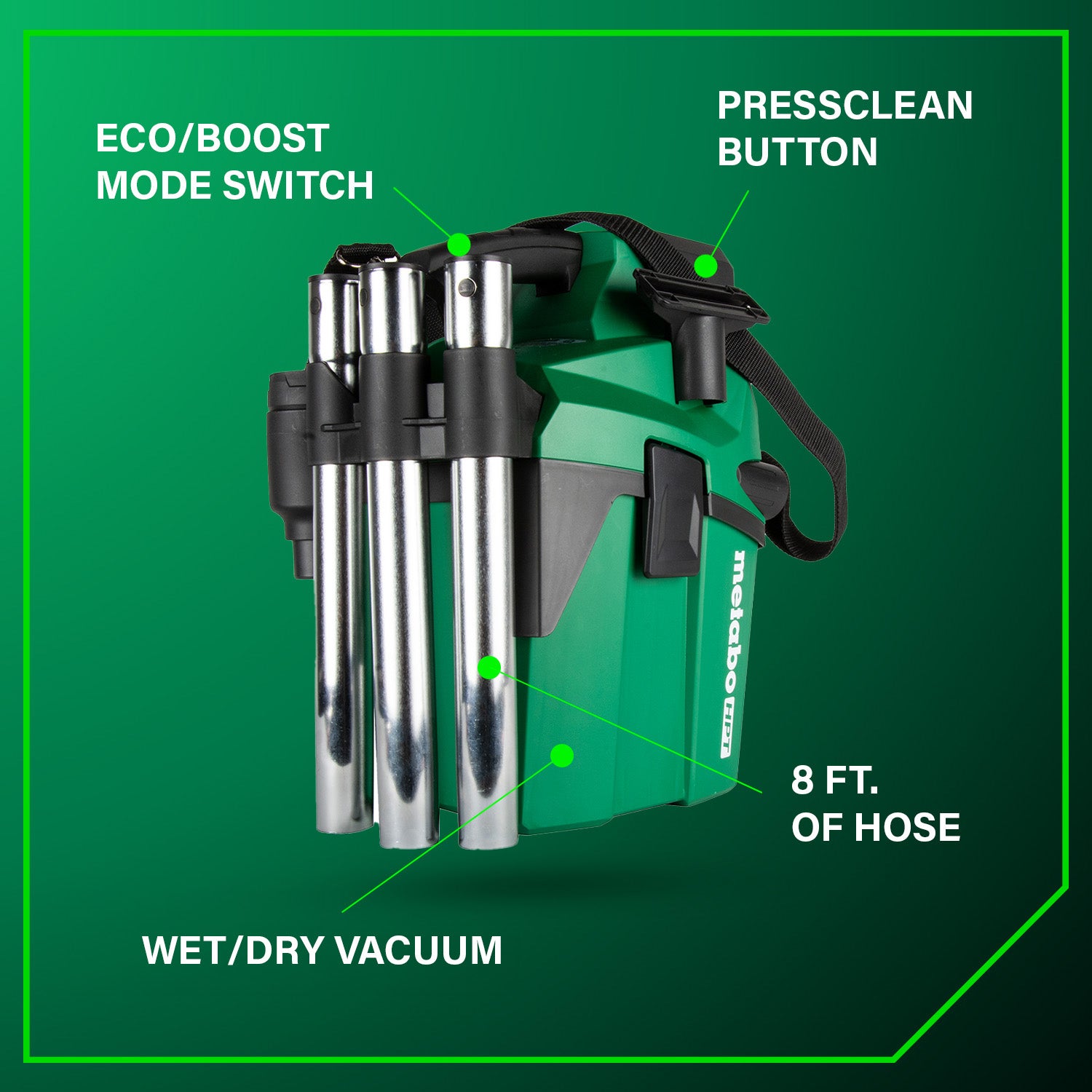Metabo HPT Aspirateur HEPA humide/sec 1,6 gal 18 V MultiVolt™ sans fil (corps d'outil uniquement) | Metabo HPT RP18DAQ4 RP18DAQ4