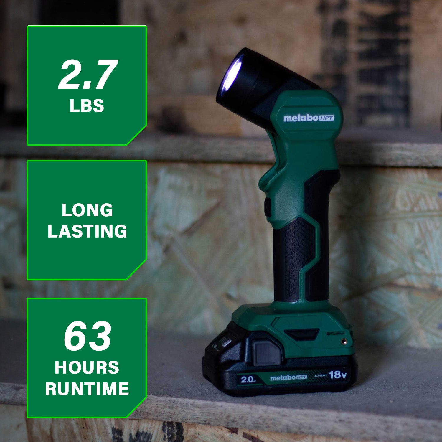 Metabo Lampe torche LED 250 lumens 18 V MultiVolt™ (corps d'outil uniquement) UB18DEQ4