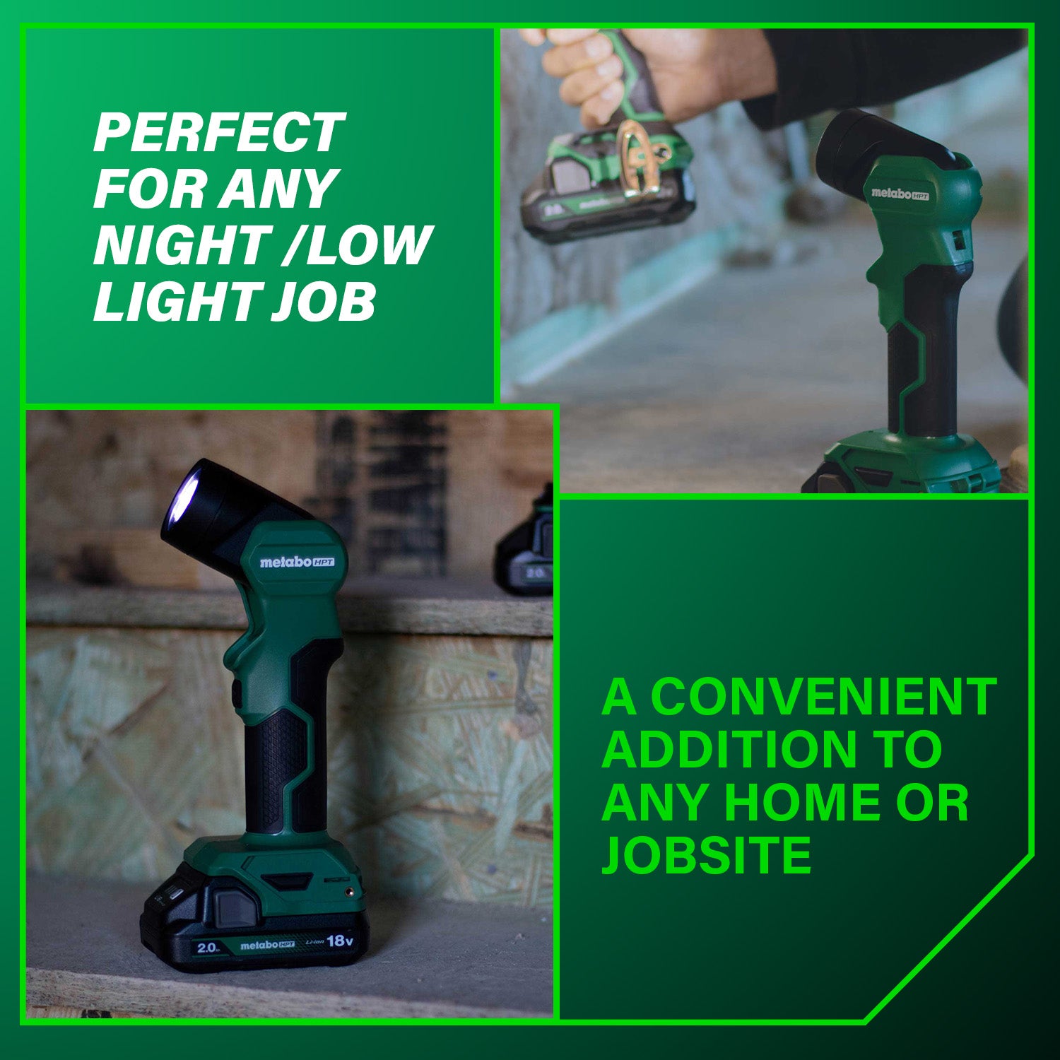 Metabo Lampe torche LED 250 lumens 18 V MultiVolt™ (corps d'outil uniquement) UB18DEQ4