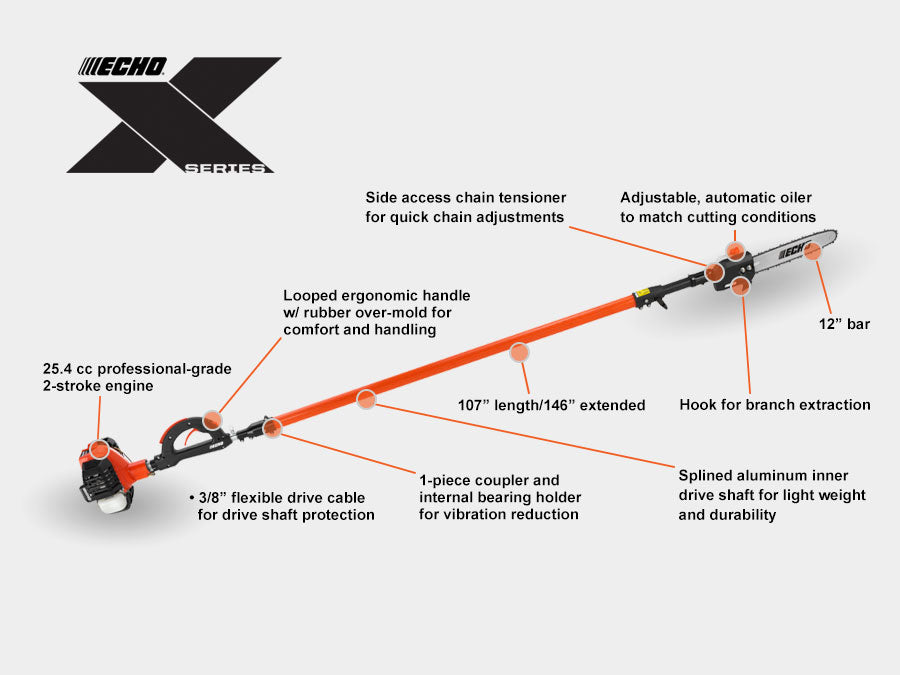 Echo 25.4 cc X Series Telescoping Power Pruner PPT-2620