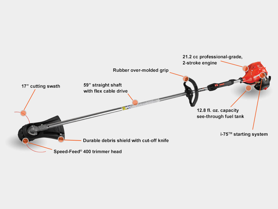 Echo 21.2 cc Straight-Shaft String Trimmer with i-75 Starter SRM-225i