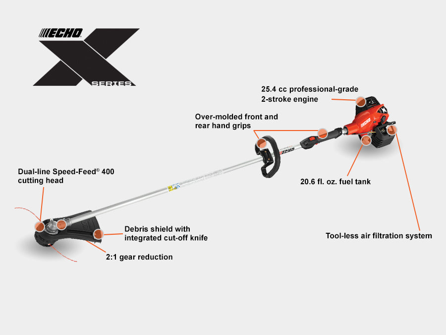 Echo 25.4 cc X Series High-Torque Straight-Shaft String Trimmer SRM-2620T