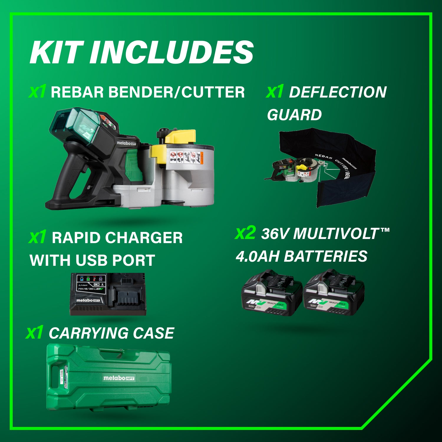 Metabo HPT Plieuse/coupeur à armature 36 V MultiVolt™ sans balais, batteries 4,0 Ah x 2 | Metabo HPT VB3616DA VB3616DA
