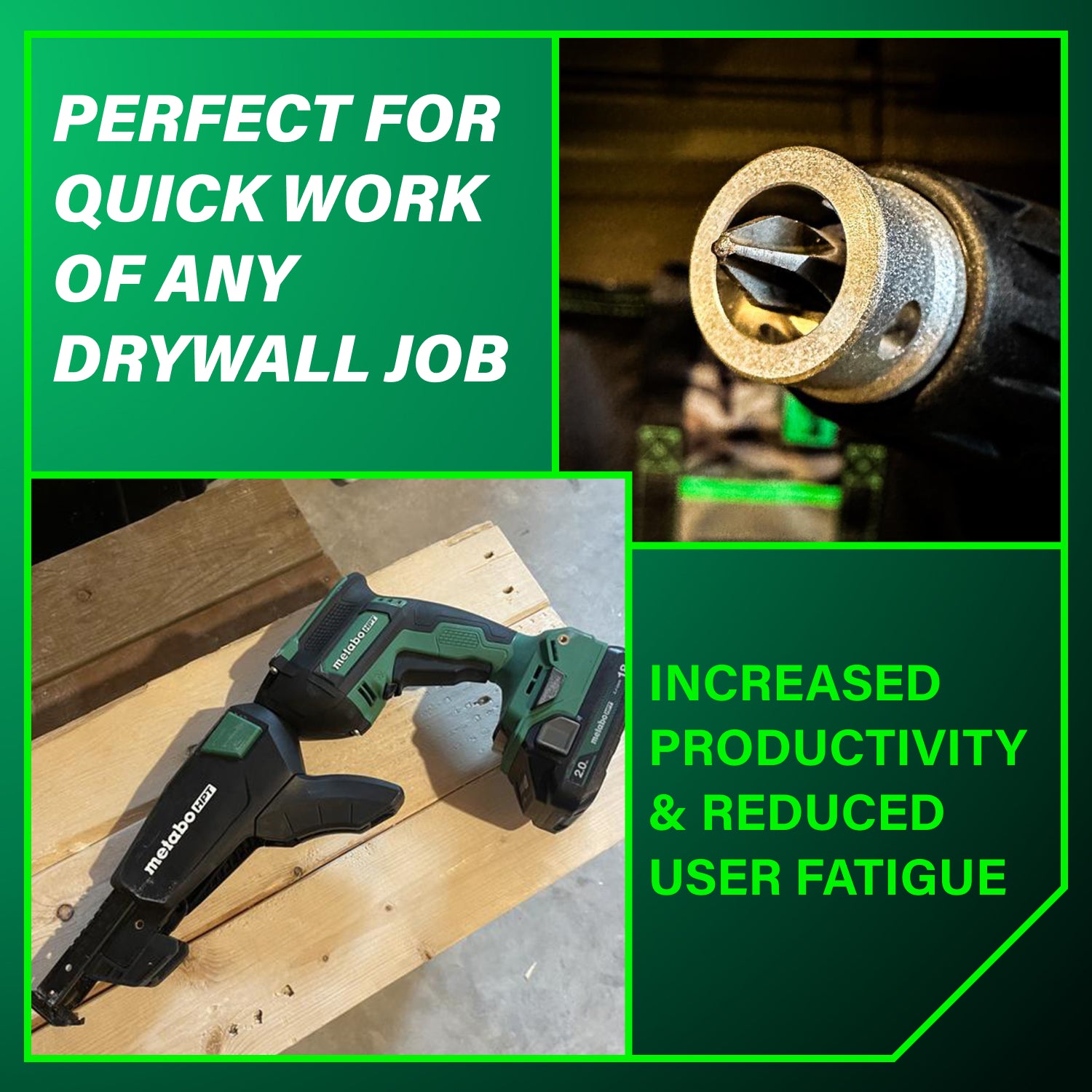 Metabo HPT Kit de visseuse à plaque de plâtre sans fil 18V MultiVolt™ avec magasin de vis à collier | Metabo HPT W18DAQB W18DAQB