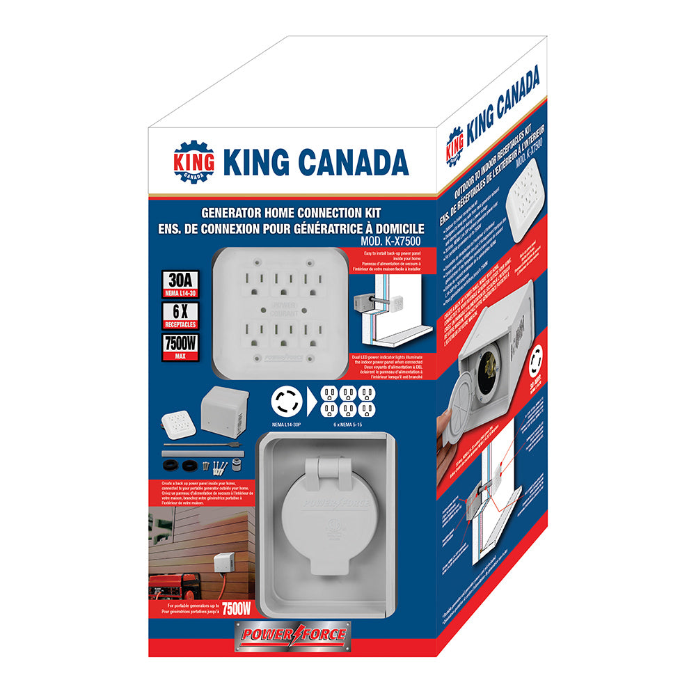 Ensemble de raccordement résidentiel pour génératrice King Canada – K-X7500