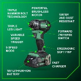 Metabo HPT Visseuse à chocs triple marteau BOLT 18 V MultiVolt™ sans fil | Metabo HPT WH18DC WH18DC