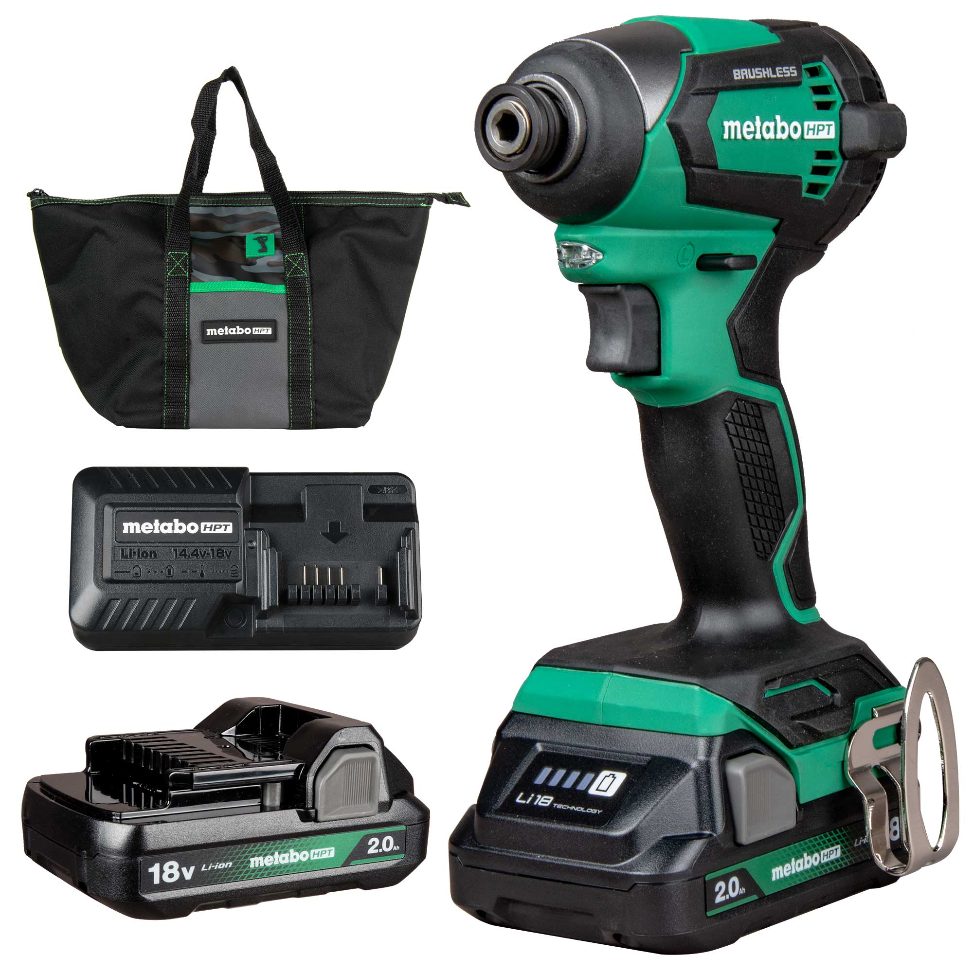Metabo HPT Kit de perceuse à chocs sans fil MultiVolt™ 18 V (2,0 Ah x 2) | Metabo HPT WH18DEX WH18DEX