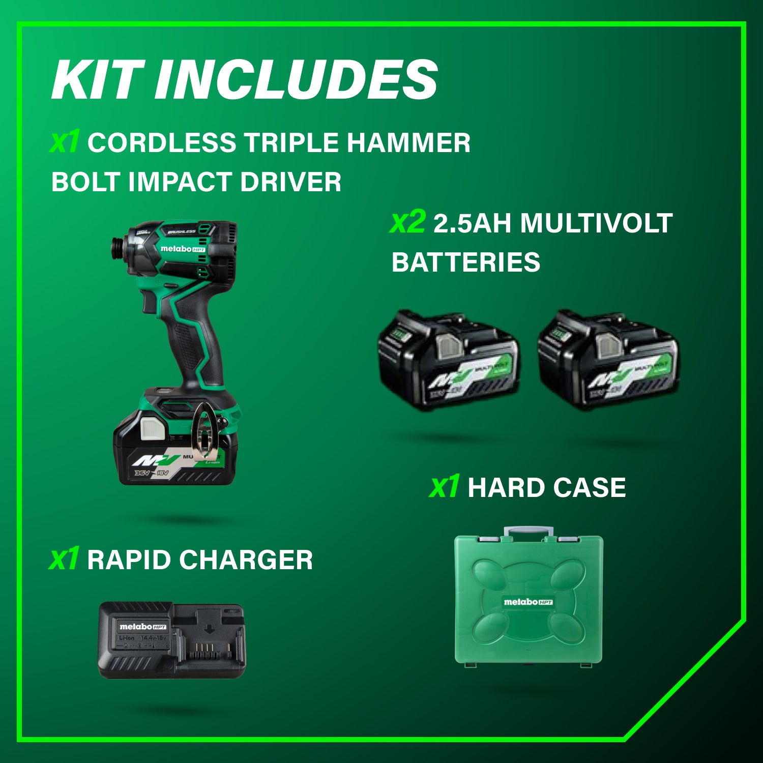 Metabo HPT Visseuse à chocs triple marteau BOLT sans fil MultiVolt™ 36 V | Metabo HPT WH36DC WH36DC
