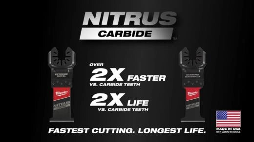 Milwaukee Lames à scie oscillante universelles NITRUS™ Carbide Extreme Metal à montage universel OPEN-LOK™ 49-25-1563