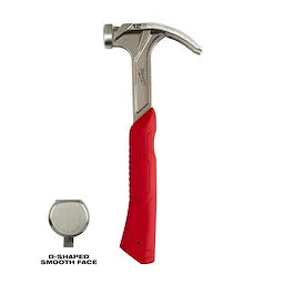 Milwaukee Marteau de finition à griffe hybride à face lisse 12 oz 48-22-9019