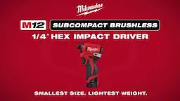 Milwaukee M12™ Visseuse à chocs hexagonale 1/4" subcompacte sans balais 3450-20