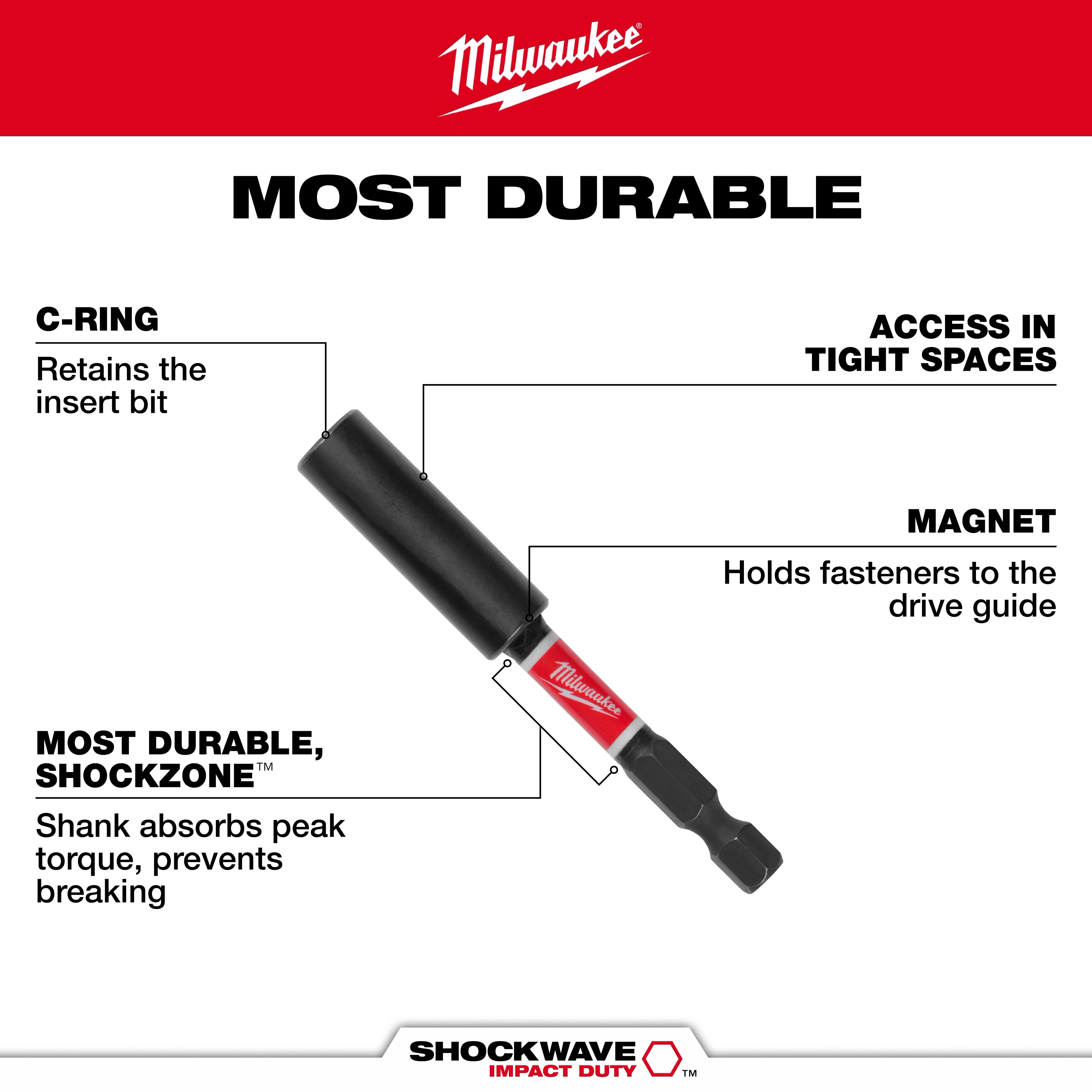 Milwaukee Porte‑embout magnétique SHOCKWAVE™ Impact Duty 48-32-4305
