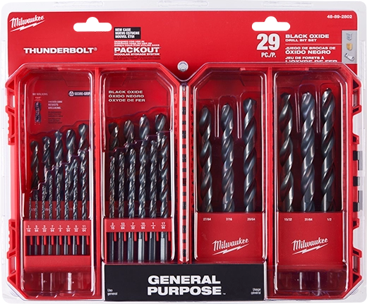 Milwaukee Ensemble de forets THUNDERBOLT® à oxyde noir - 29 pièces 48-89-2802
