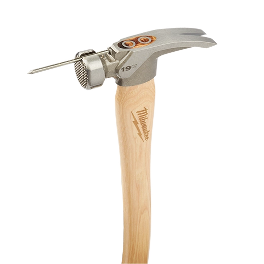 Milwaukee Marteau de charpente à manche en hickory, face fraisée, 19 oz 48-22-9419