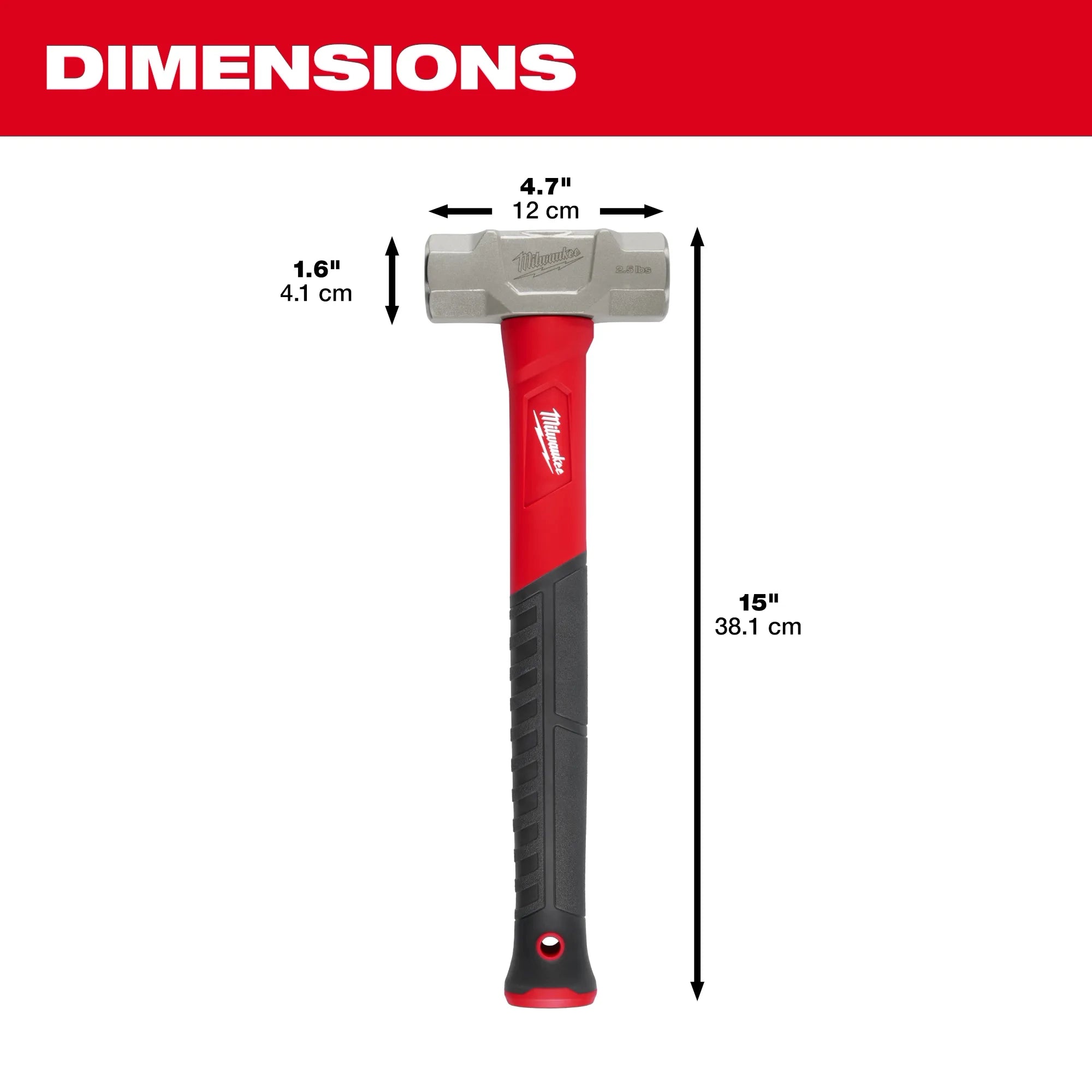 Milwaukee Marteau d'ingénieur en fibre de verre 2,5 lb 48-22-9312