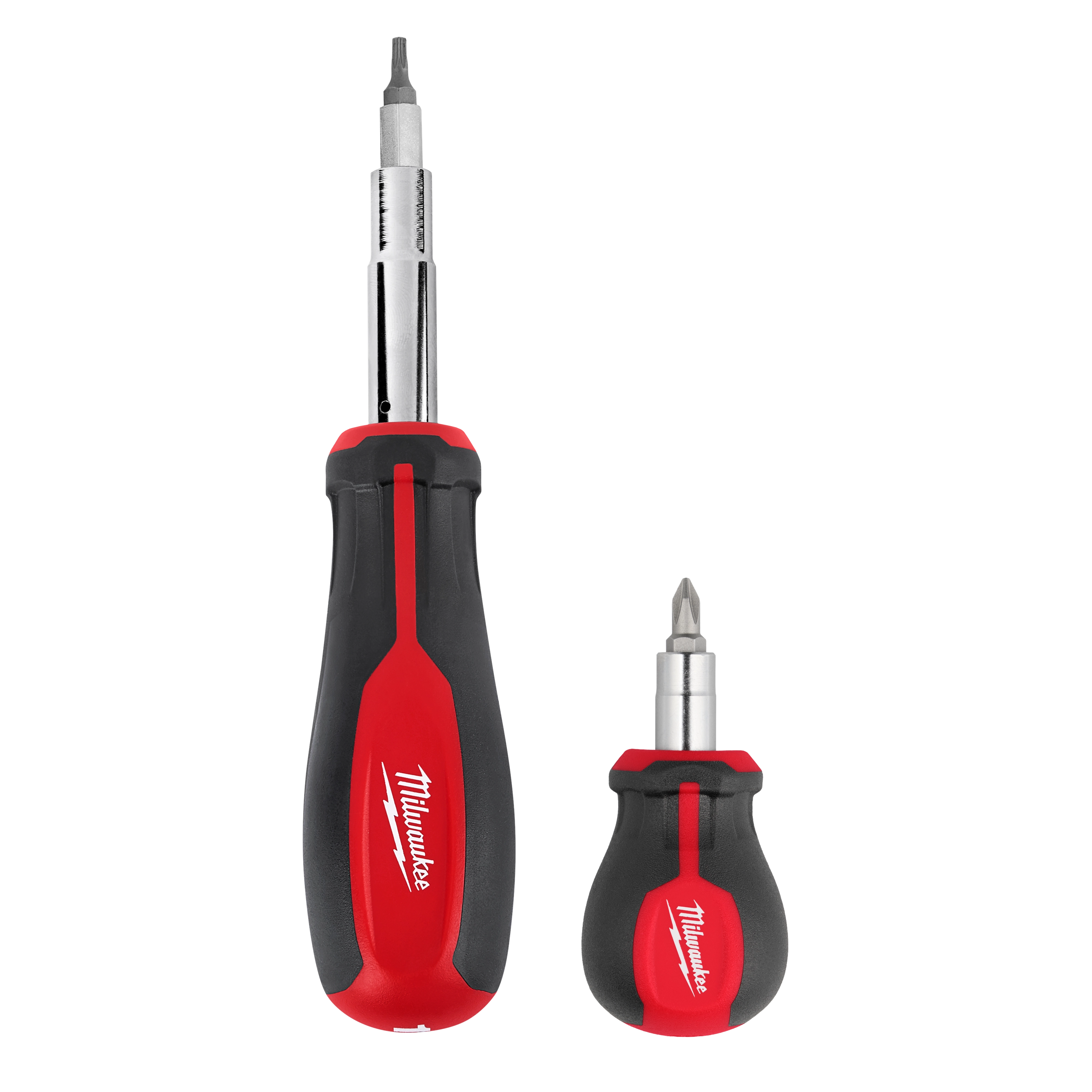 Milwaukee Set de tournevis multi‑embouts 2 pièces 11‑EN‑1 et 6‑EN‑1 à manche court 48-22-2763