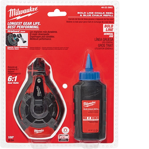 Milwaukee Kit de ligne épaisse 100' avec craie bleue 48-22-3982