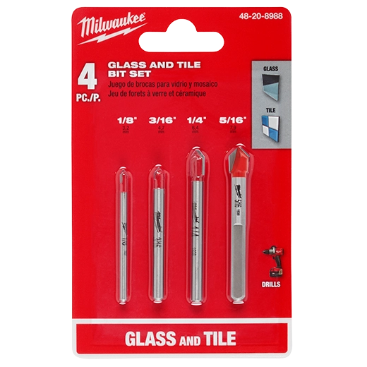Milwaukee Ensemble de forets verre et carrelage 4 pièces 48-20-8988