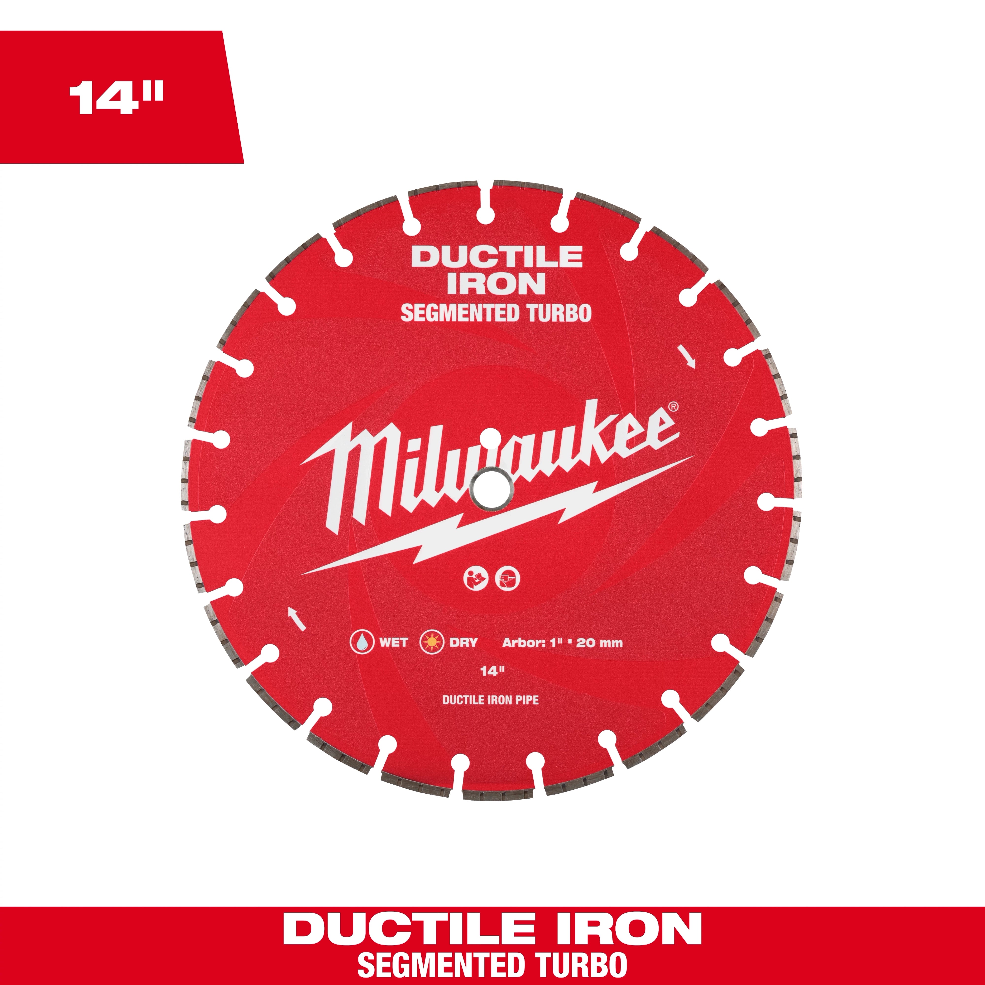 Milwaukee Tranche diamantée segmentée en fonte ductile 14" 49-93-7340