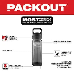 Milwaukee Bouteille PACKOUT™ 25 oz avec couvercle à gorgée 48-22-8371B