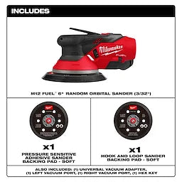 Milwaukee M12™ FUEL™ 6" Random Orbital Sander (3/32") 2584-20