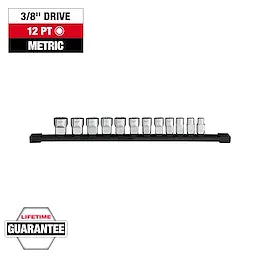 Milwaukee Ensemble de 12 douilles métriques 12 points 3/8" Drive 48-22-9520