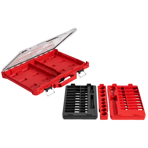 Milwaukee Ensemble de 47 pièces à cliquet et douilles SAE & métriques 1/2" Drive avec plateaux PACKOUT™ 48-22-9487T