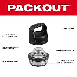 Milwaukee Couvercle à boire PACKOUT™ pour bouteilles isolées 48-22-8388
