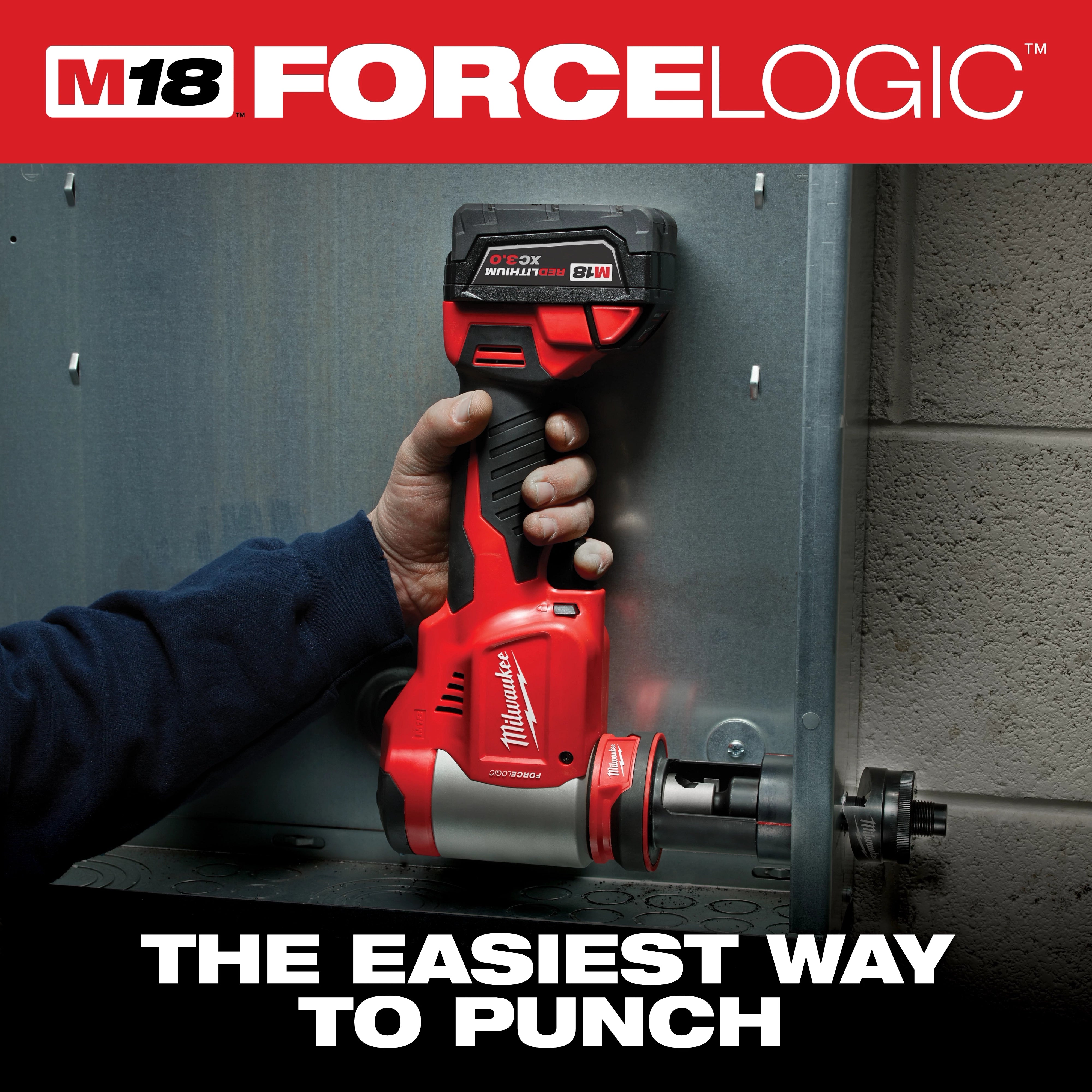 Milwaukee Outil de poinçonnage 10 t M18™ FORCE LOGIC™ 1/2" à 4" 2676-04