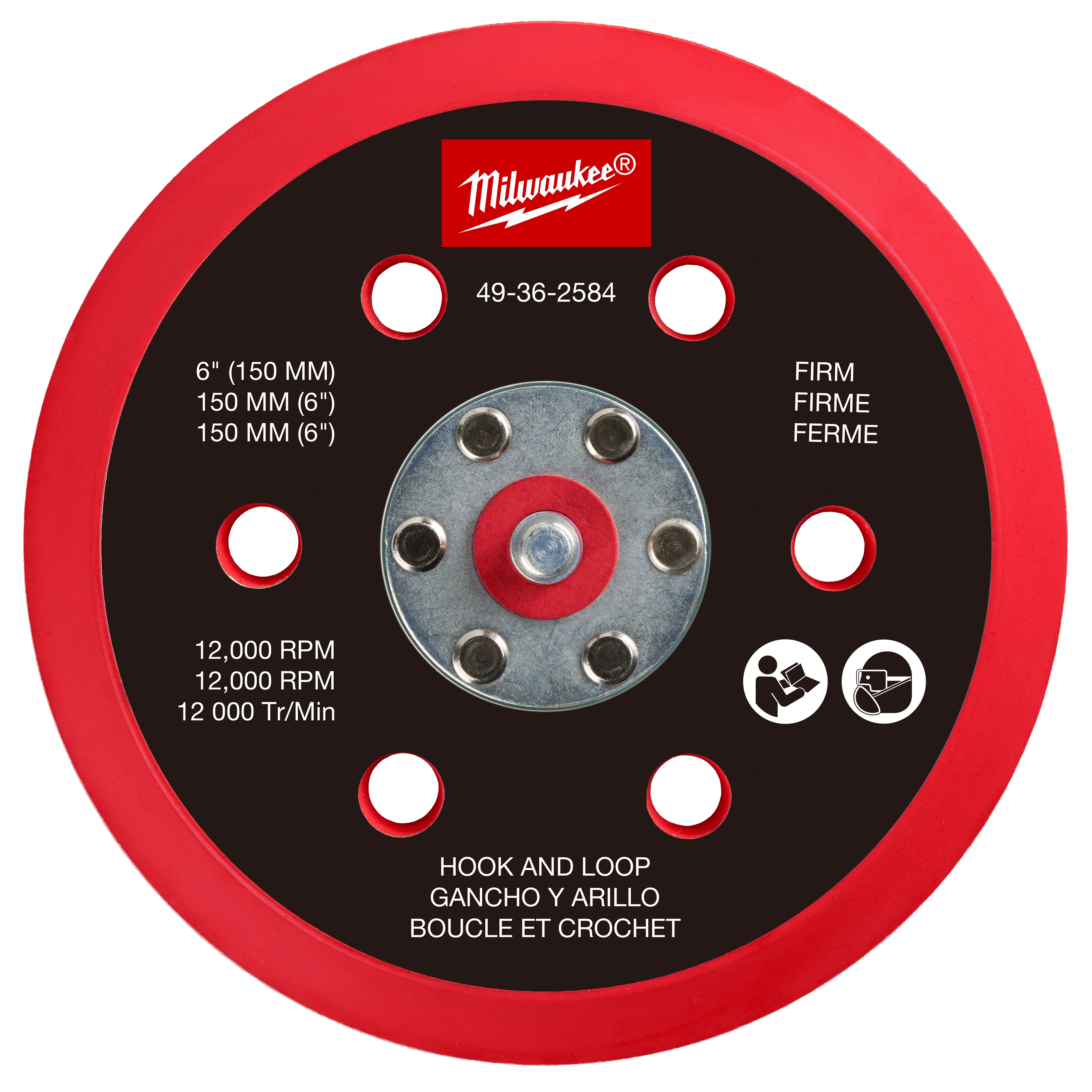 Milwaukee Patron de support ferme 6" pour ponceuse orbitale aléatoire 49-36-2584
