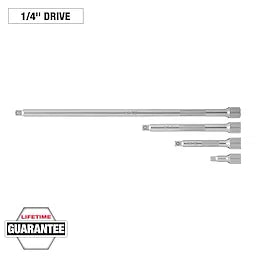 Milwaukee Kit de 4 rallonges 1/4" d'entraînement 48-22-9340