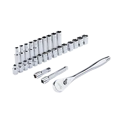 Milwaukee Ensemble de cliquet et douilles métriques 28 pièces 1/2" avec côtés FOUR FLAT™ 48-22-9510