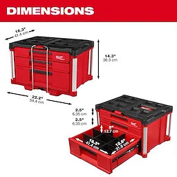 Milwaukee Boîte à outils à 3 tiroirs multi-profondeur PACKOUT™ 48-22-8447