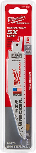 Milwaukee Lames multi-matériaux SAWZALL® WRECKER™ 48-00-5701